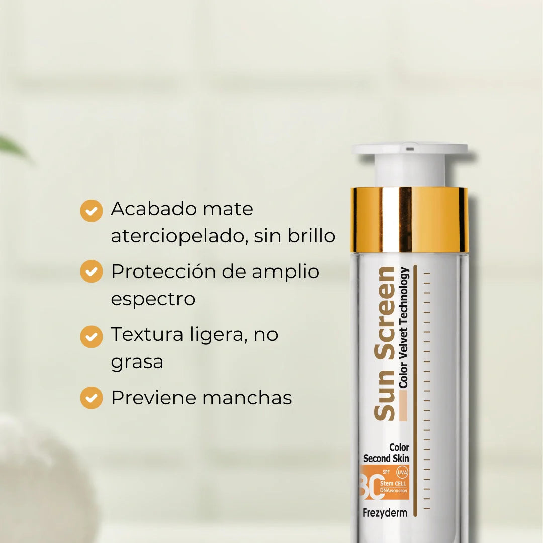 Sun Screen Protector Solar Velvet Con Color Spf50+  Crema Facial